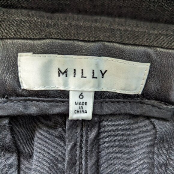 Milly Black Lamb Leather Skinny Leggings - Pull on Pants - Picture 5 of 15